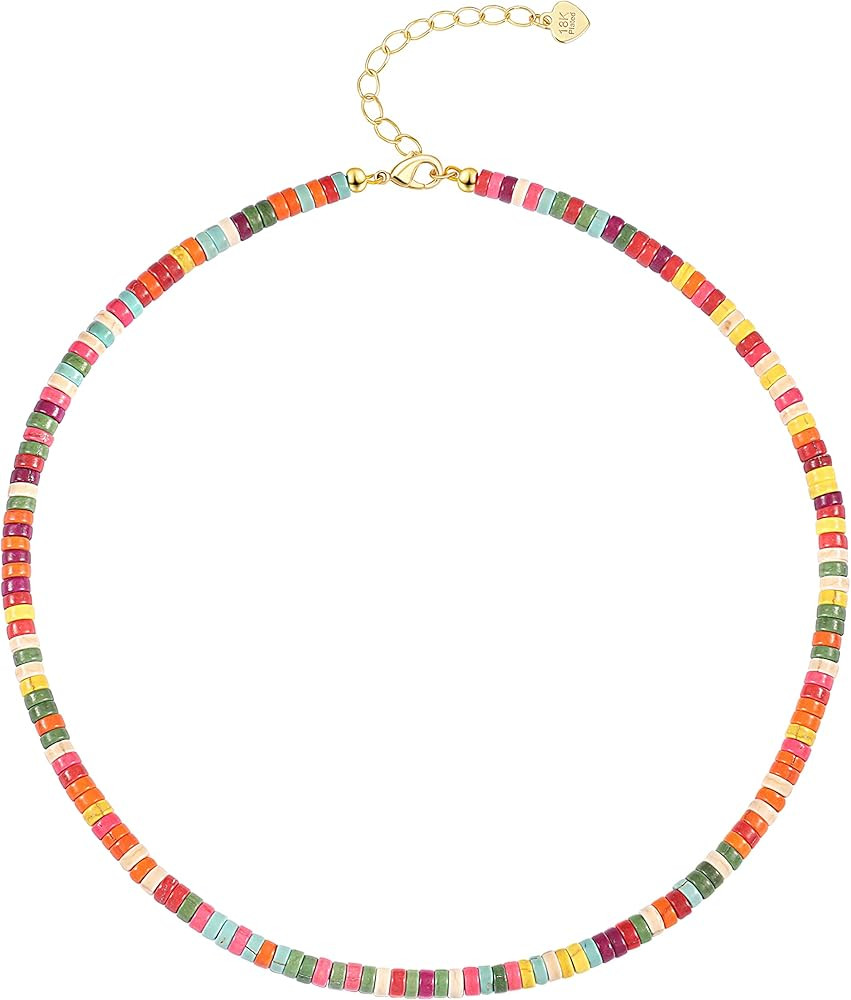 Aobei Pearl Turquoise Choker Necklace Gold Hematite Beaded Tiny Dainty Minimalist Jewelry for Wom... | Amazon (US)