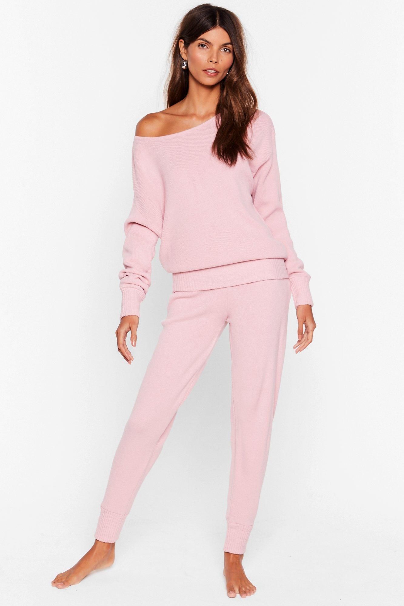 Fitted Knit Sweater and Sweatpants Set | Nasty Gal (US)