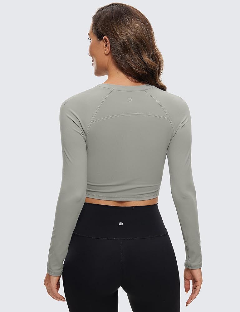 CRZ YOGA Womens Long Sleeve Crop Workout Tops Athletic Yoga Running Cropped Tops Slim Fit Gym Shirts | Amazon (US)