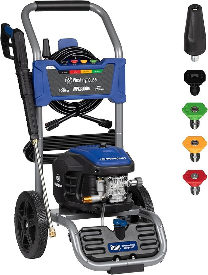 Westinghouse WPX3000e Electric Pressure Washer, 3000 Max PSI and 1.76 Max GPM, Induction Motor, O... | Amazon (US)