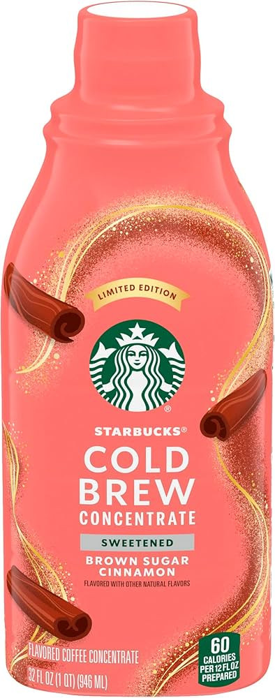 Starbucks Cold Brew Coffee Concentrate, Limited Edition Sweetened Brown Sugar Cinnamon, 100% Arab... | Amazon (US)