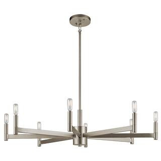 KICHLER Erzo 8-Light Satin Nickel Chandelier-43857SN - The Home Depot | The Home Depot