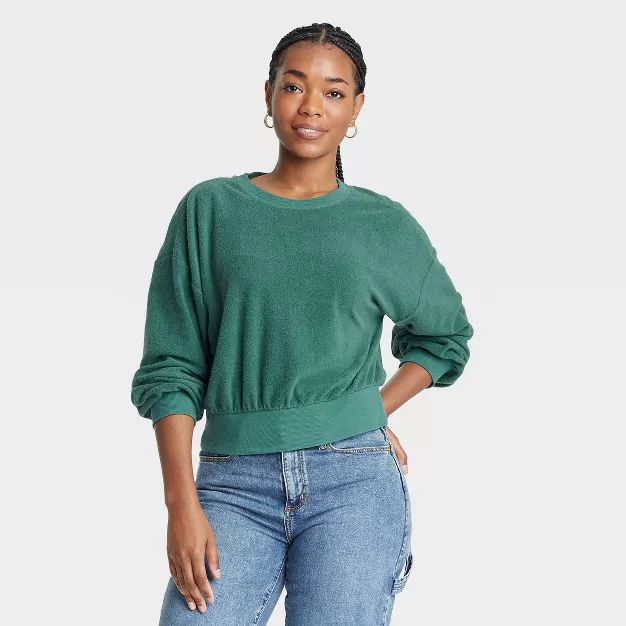 Women's Textured Fleece Sweatshirt - Universal Thread™ | Target