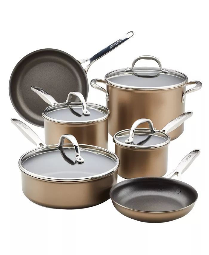 Ascend Hard Anodized Aluminum Non-Stick 10-Piece Kitchen Pots and Pans Cookware Set | Macys (US)