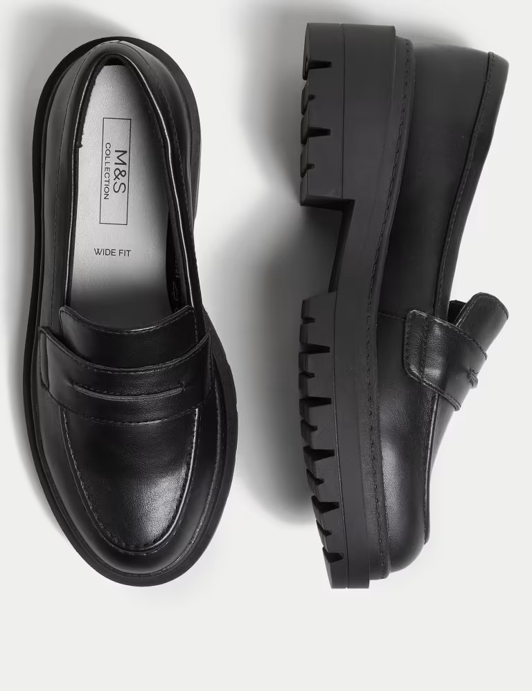 Wide Fit Slip On Flatform Loafers | Marks & Spencer (UK)