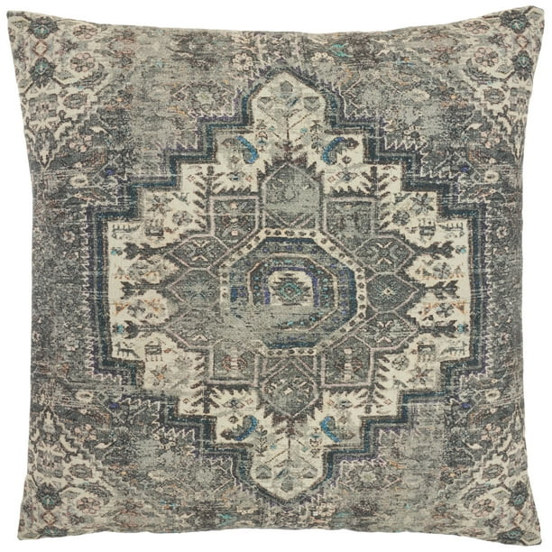 Nicole Curtis Persian Medallion 24" X 24" Grey/Multi Throw Pillow | Walmart (US)