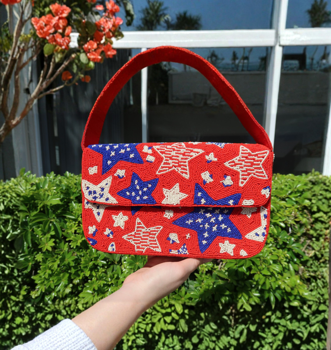 Beaded American Flag Star Shoulder Bag | Beaded Summer Shoulder Purse | eBay | eBay US