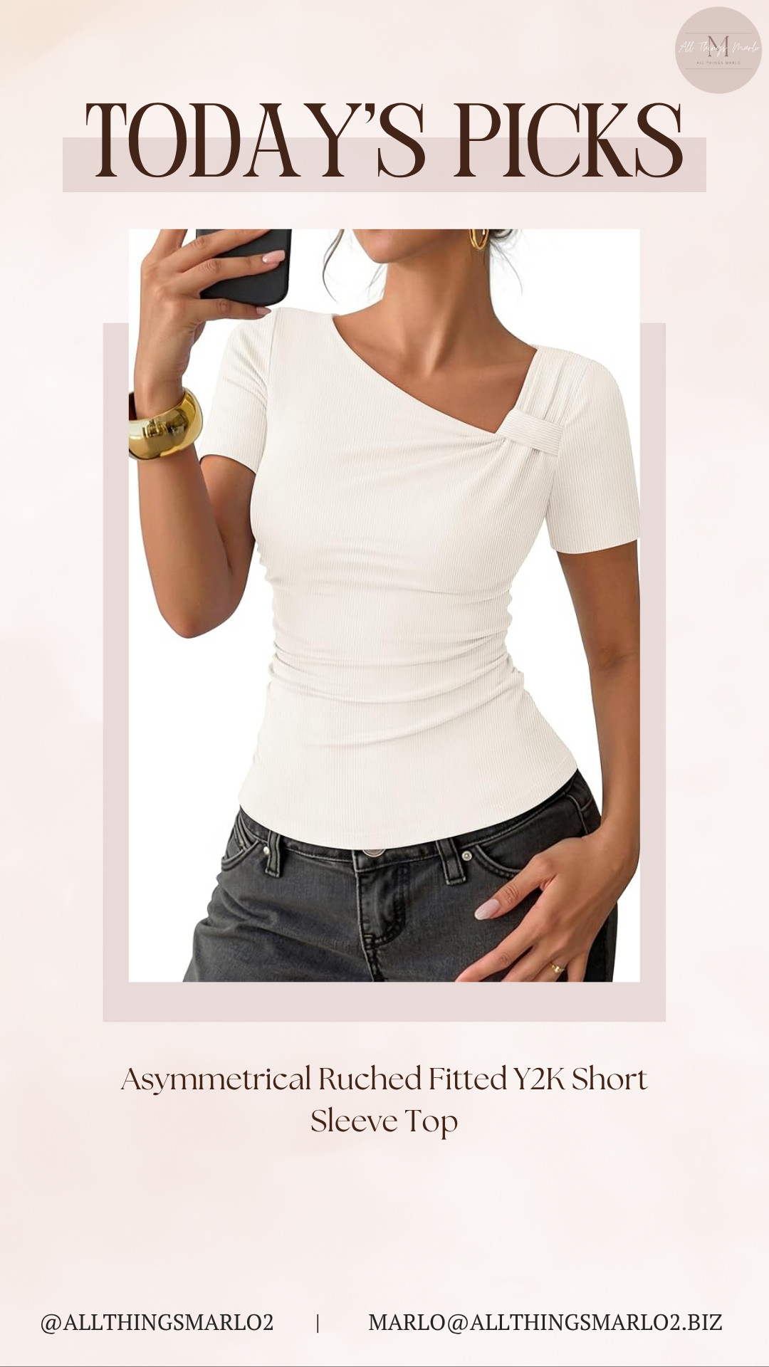 Asymmetrical Ruched Fitted Y2K Short Sleeve Top 

 #LTKSeasonal #LTKWorkwear #LTKTravel