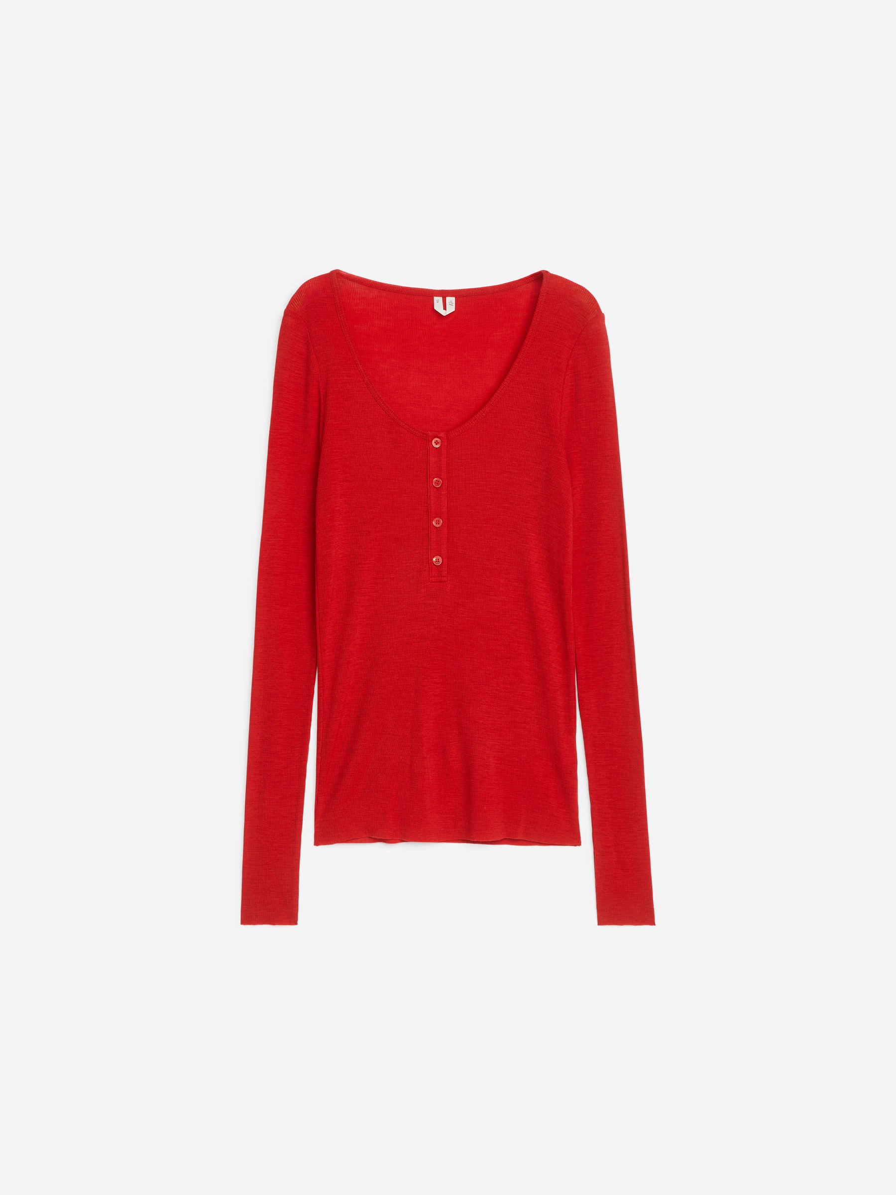 Henley-Oberteil aus Wolljersey – Rot – Damen – ARKET DE | Arket EU
