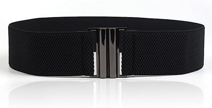 YYXR Womens Black Vintage Plus Elastic Stretchy Waist Cinch Trimmer Belt | Amazon (US)