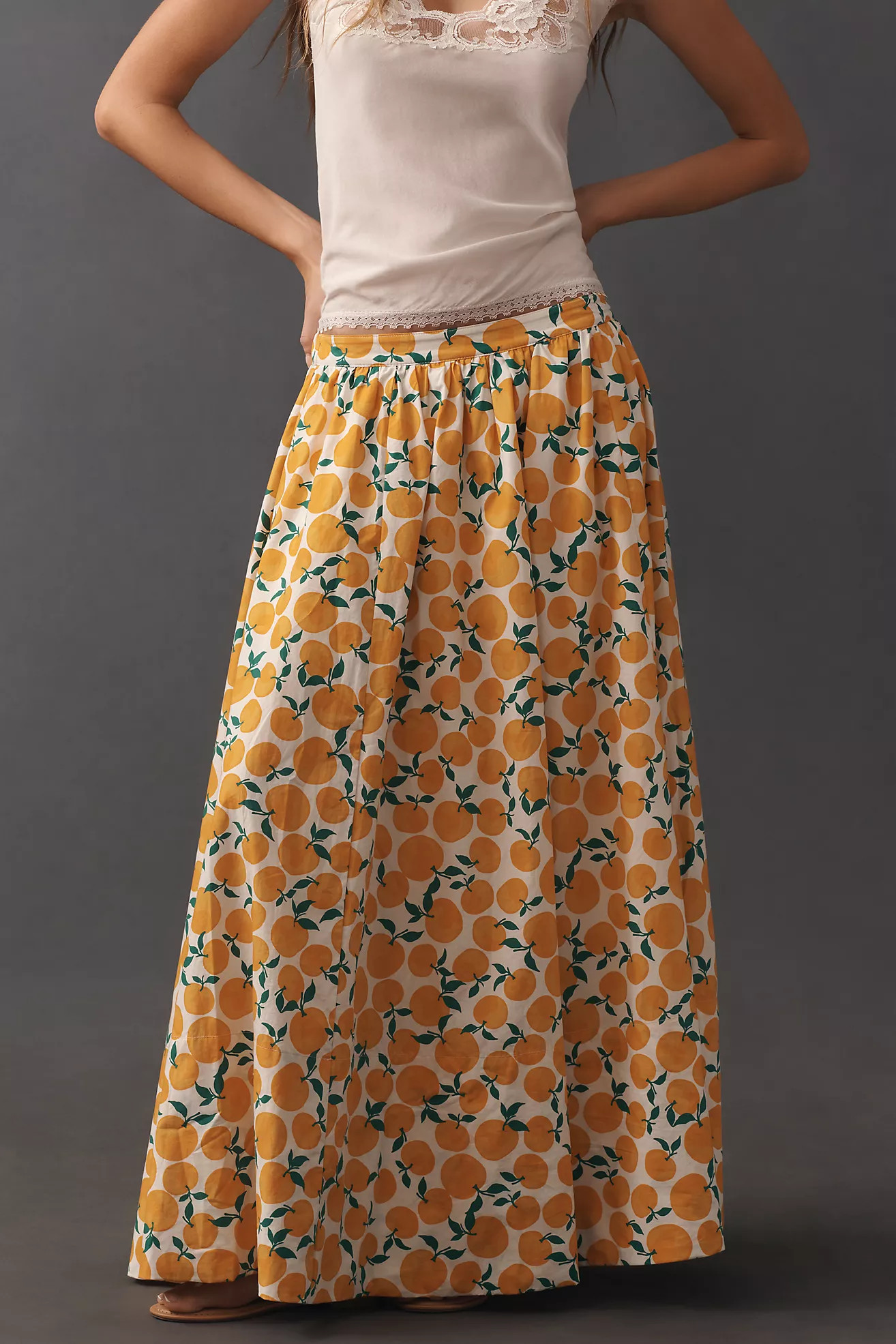 The Jacie Poplin Printed Maxi Skirt by Maeve | Anthropologie (US)