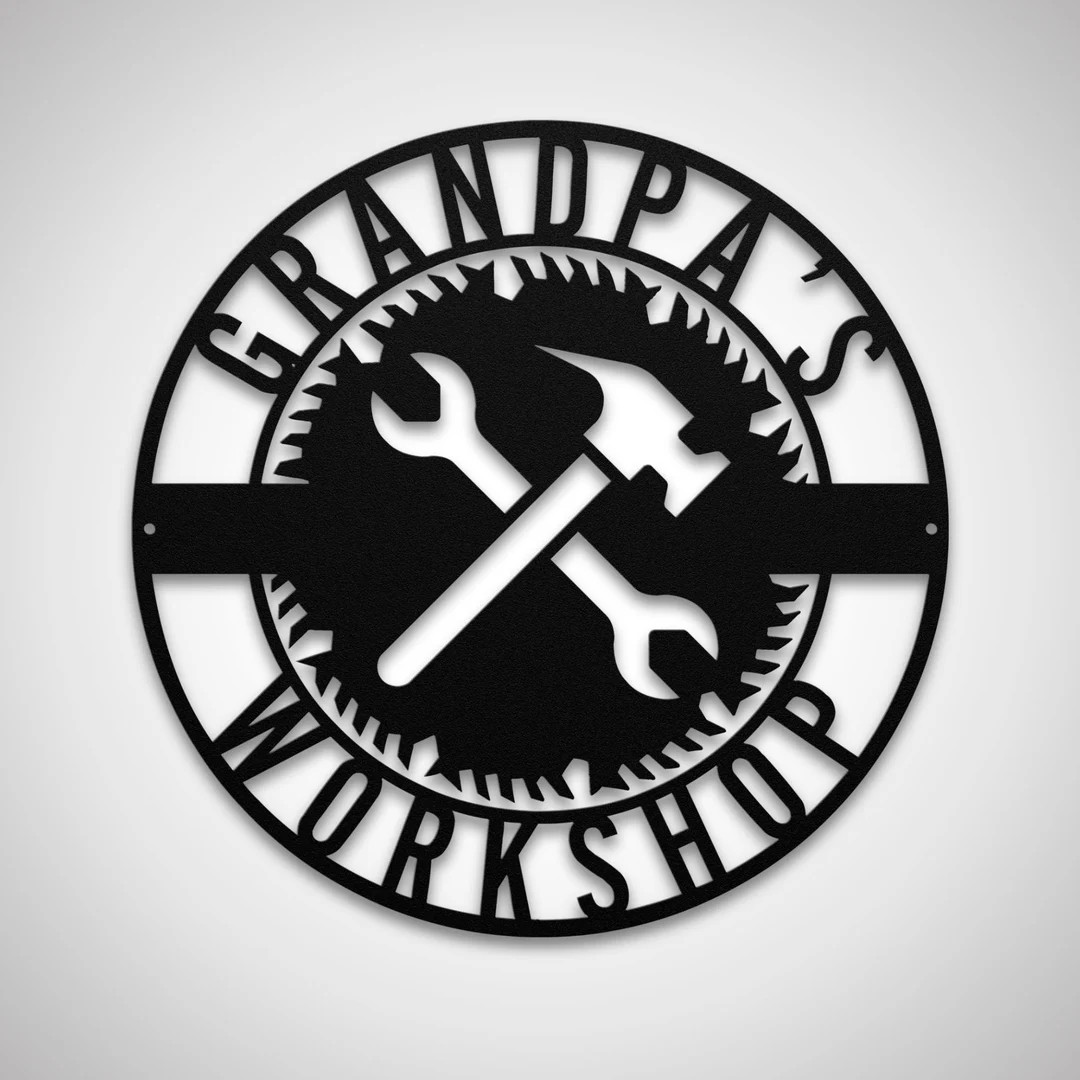 CUSTOM: Papas Workshop Sign Metal Saw Blade Sign Custom Workshop Sign Grandpas Workshop Sign Dads... | Etsy (US)