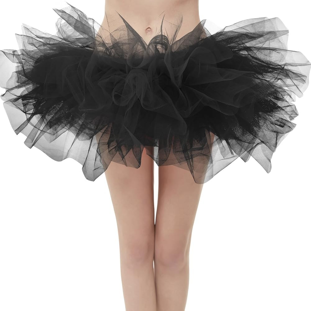 OBBUE Women's Vintage 5 Layered Tulle Tutu Puffy Ballet Bubble Skirt | Amazon (US)