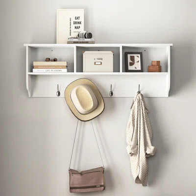 Carabelle Wall Mounted Coat Rack, Clothing Rack, Wall Coat Rack, Wood Coat Rack, With 4 Hooks | Wayfair North America