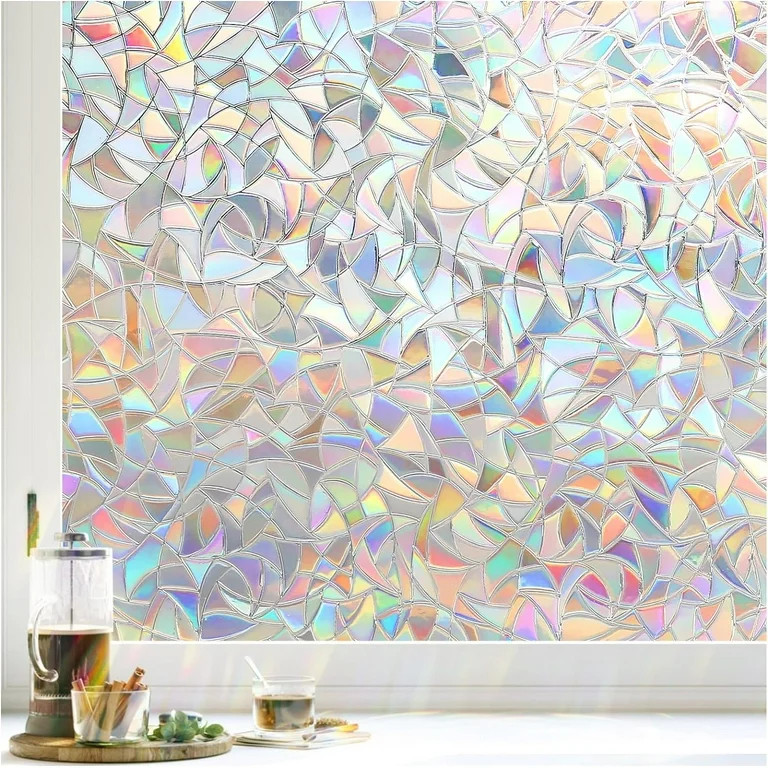 rabbitgoo Window Privacy Film, Rainbow Window Clings, 3D Decorative Window Vinyl, Stained Glass W... | Walmart (US)