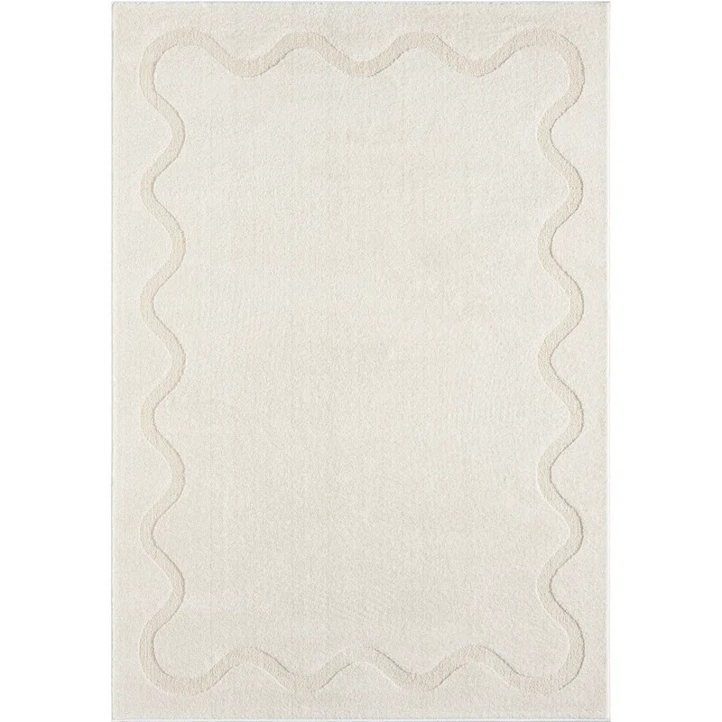 Abani Hatton COZ150A Beige Ondulating Bordered Area Rug | Wayfair North America