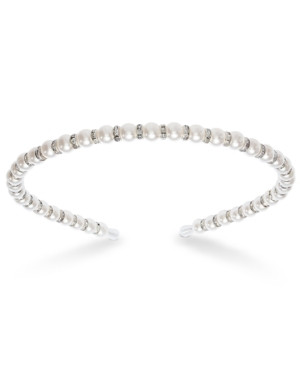 Charter Club Silver-Tone Crystal & Imitation Pearl Headband, Created for Macy's | Macys (US)