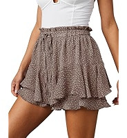 Aoudery Flowy Shorts for Women Casual Boho Floral Skorts Ruffle Mini Skirts Running Tennis Butter... | Amazon (US)