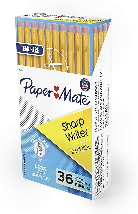 Paper Mate SharpWriter Mechanical Pencils | 0.7 mm #2 Pencil | Pencils for School Supplies, Yello... | Amazon (US)