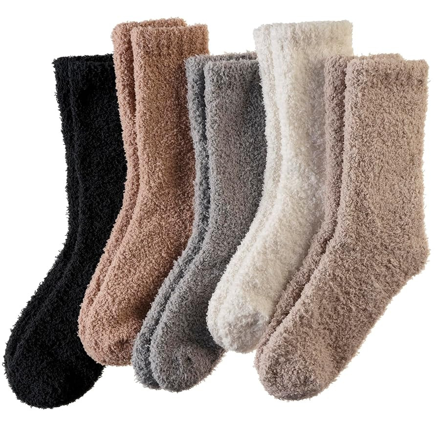 Women Fuzzy Slipper Socks Winter Microfiber Soft Cozy Plush Fluffy Socks Warm Comfy Thermal Home ... | Amazon (US)