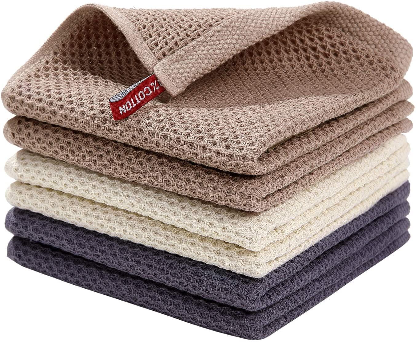 Smiry 100% Cotton Waffle Weave Kitchen Dish Cloths, Ultra Soft Absorbent Quick Drying Dish Towels... | Walmart (US)