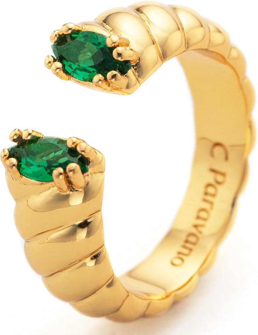 C.Paravano Rings for Women | Womens Rings | Womens rings gold plated | Gold Plated Rings | Adjust... | Amazon (US)