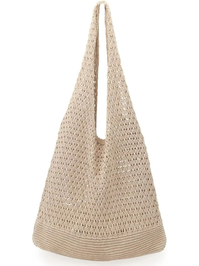 Gocvo Crochet Bag for Women, Summer Crochet Handbags Boho Bag(Khaki 14 x 10 x 26.5in ) | Walmart (US)