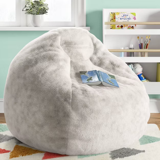 XL Fuzzy Bean Bag Cream - Pillowfort™ | Target
