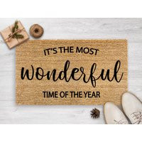 It's The Most Wonderful Time Of Year - Christmas Doormat Holiday Decor Seasonal Gift Merry Home | Etsy (UK)