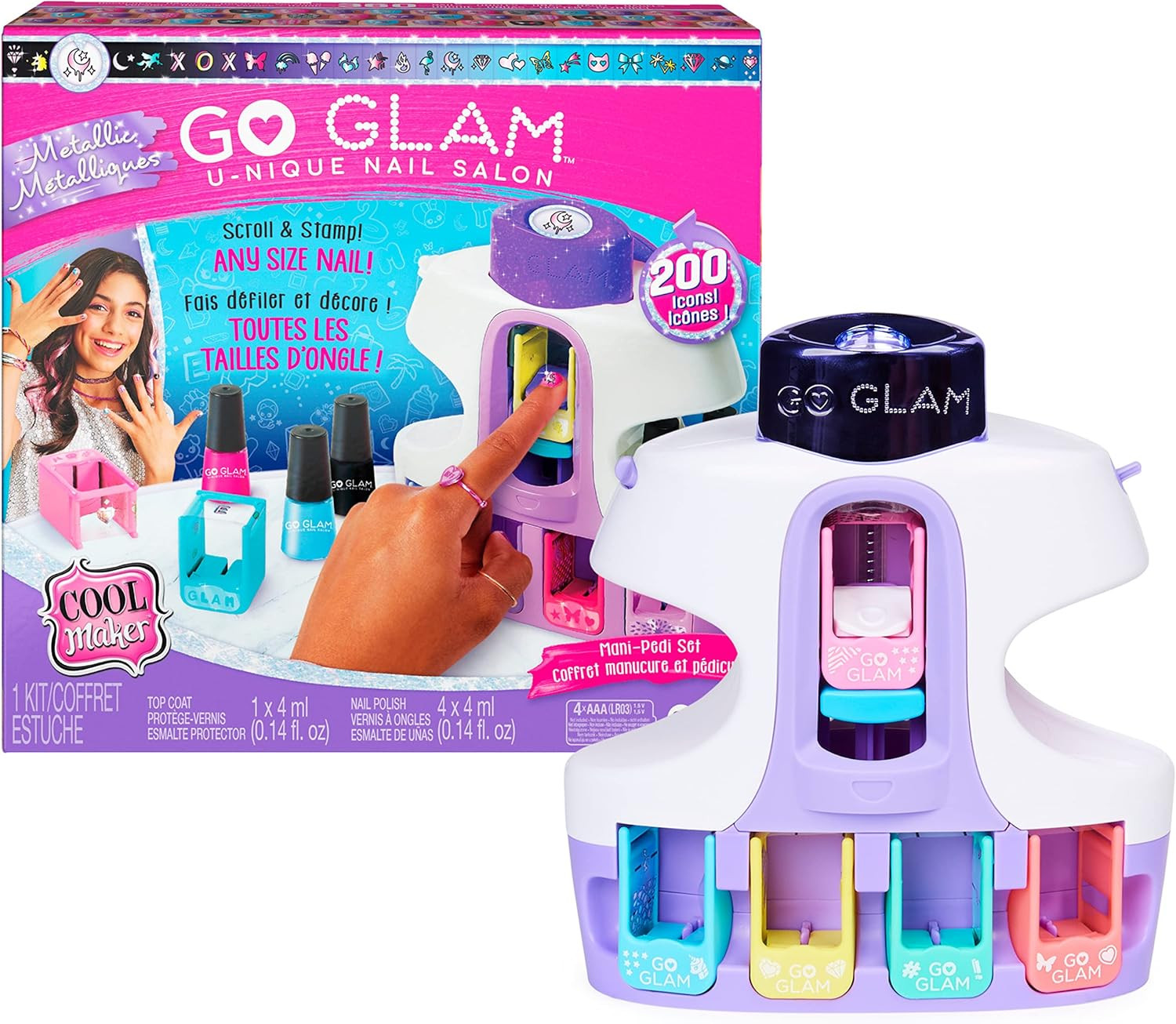 Cool Maker, GO Glam U-nique Metallic Nail Salon with 200 Icons and Designs, 4 Bonus Polishes, Sta... | Amazon (US)