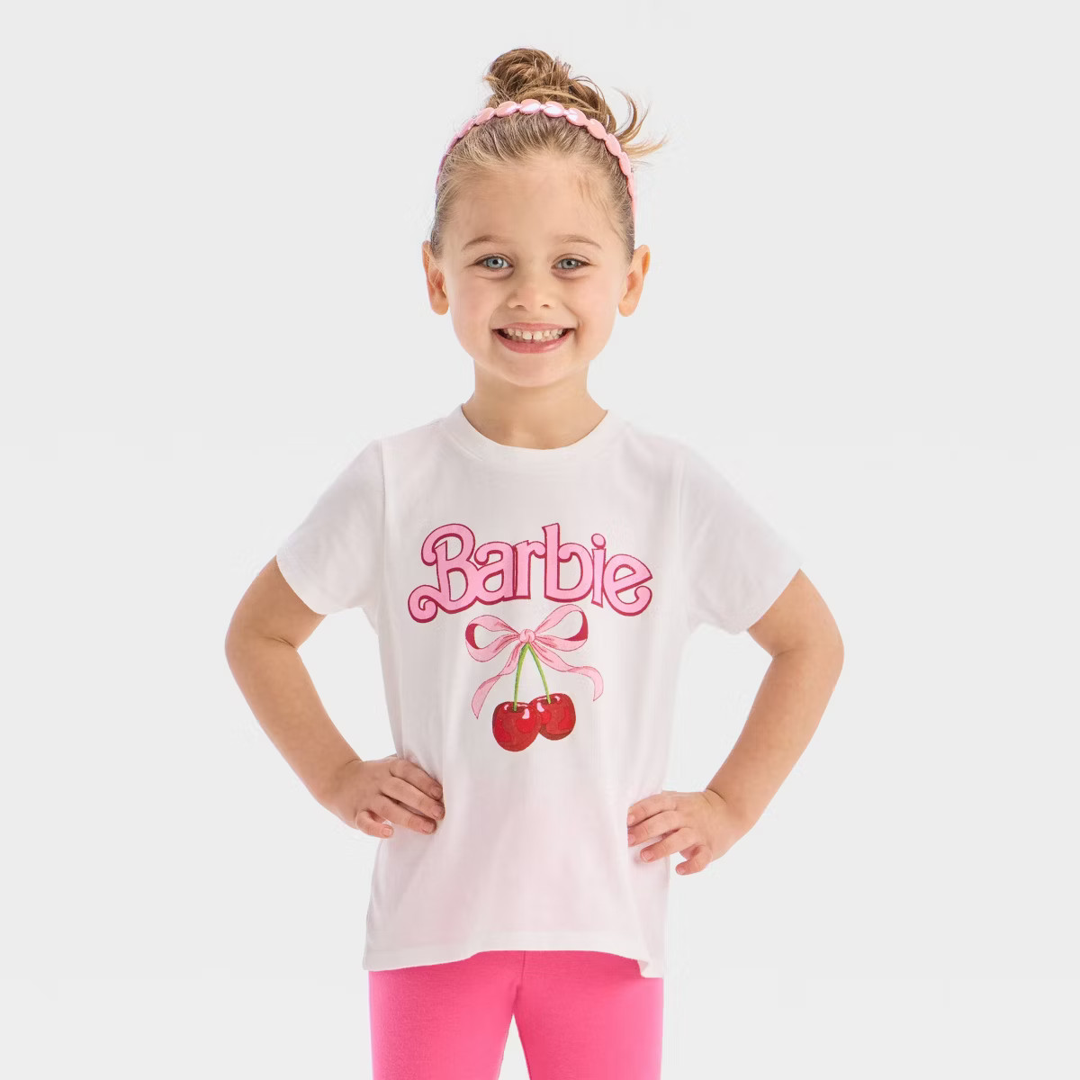 Toddler Girls' Barbie Cherry T-Shirt - White | Target