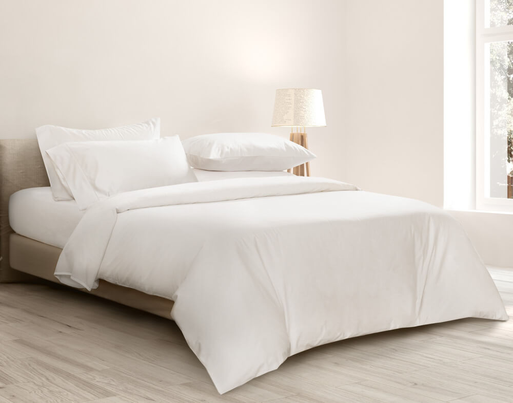 Bamboo Cotton Duvet Cover - White | QE Home