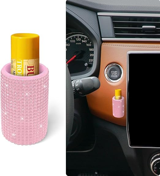 1 Pack Upright Car Chapstick Holder, Bling Insulating Lip Balm Holder,Rhinestone Car Accessories ... | Amazon (US)
