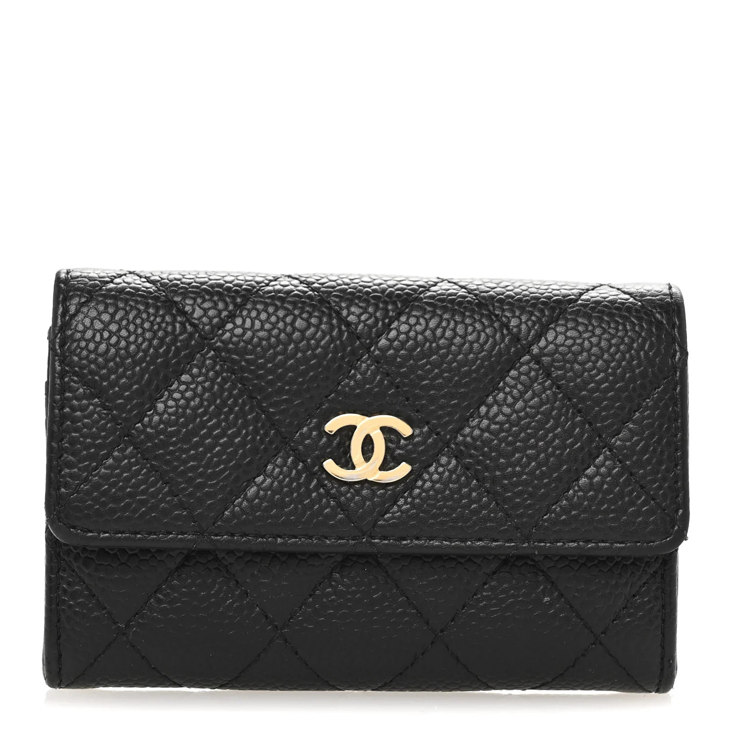Chanel Caviar Quilted Flap Card Holder Black 1693019 | FASHIONPHILE (US)