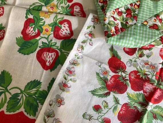 Luscious STRAWBERRIES Lotthree Pieces of Vintage Strawberry | Etsy | Etsy (US)