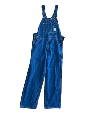 Vintage USA Carhartt Men’s Denim Blue Jean Carpenter Bib Overalls 32x30 R07 DST | eBay US