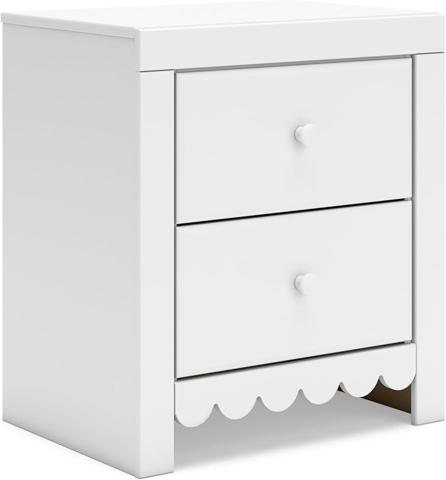 Signature Design by Ashley Mollviney Minimalist 2 Drawer Nightstand with USB Ports, 24.25" Tall, ... | Amazon (US)