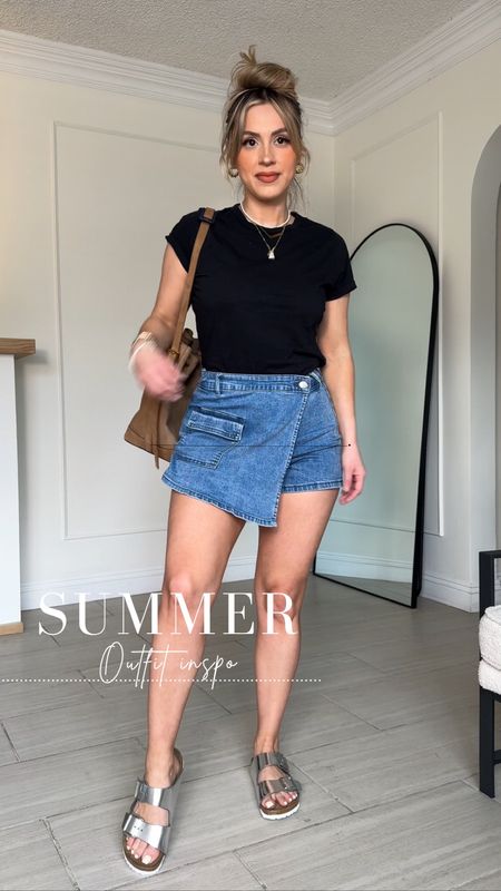 Easy comfy summer outfit 😎☀️

✔️this skort is sooo fun!!! Wearing a size SMALL in medium blue
✔️has really good stretch! 

#LTKstyletip #LTKU #LTKfindsunder50