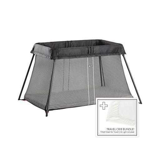 BabyBjörn Travel Crib Light + Fitted Sheet Bundle Pack, Black, One Size (640001US) | Amazon (US)