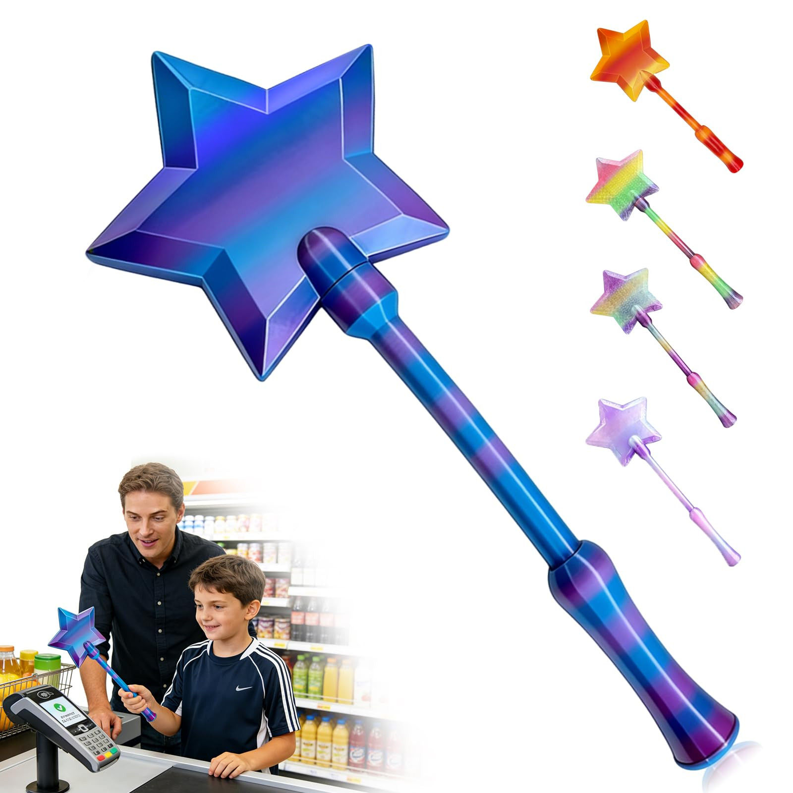 Credit Card Wand, Tap to Pay Wand, Magic Wand Credit Card Holder, Fairy Pay Wand - 3D Printed Contactless Payment Card Holder, Star Magic Fairy Wand for Easy NFC Checkout Debit & Credit Card Accessory-3 | Amazon (US)