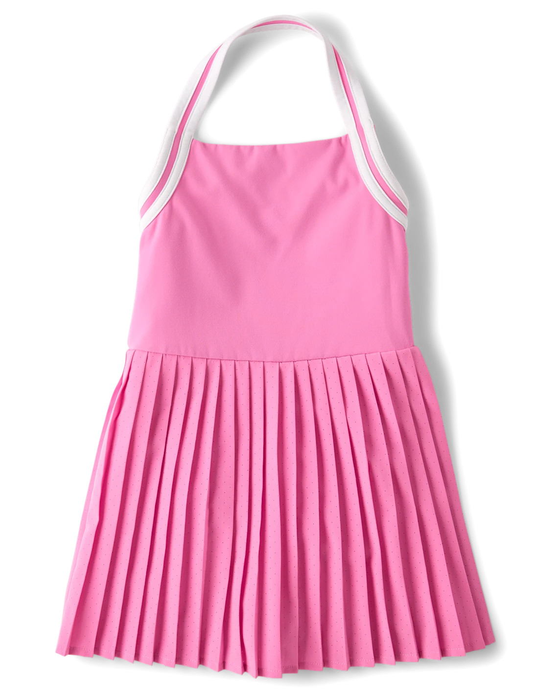 Girls Quick Dry Contrast Halter Pleated Tennis Dress - pink | The Children's Place