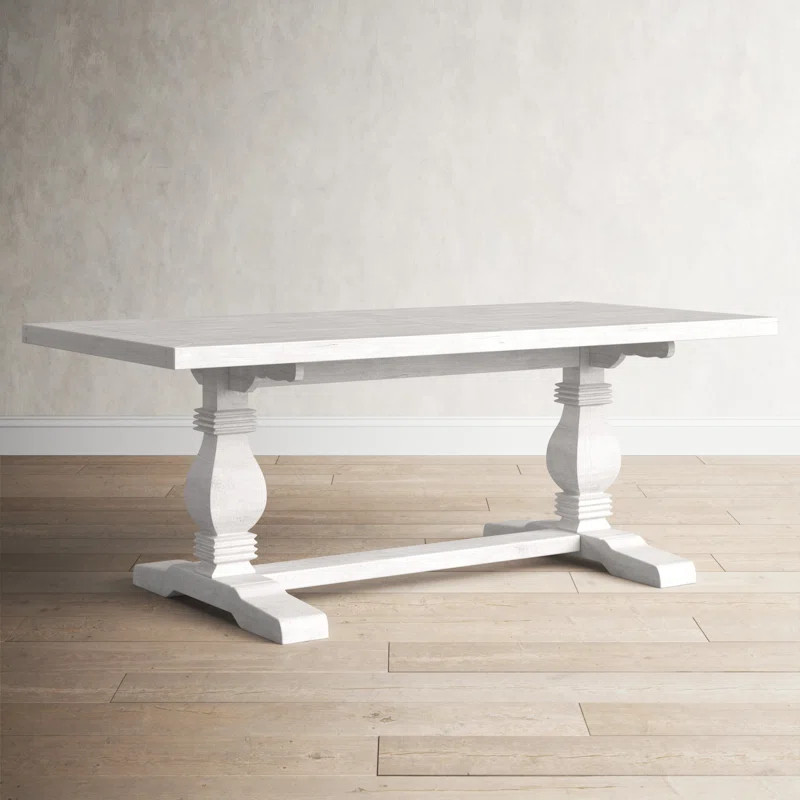 Kinston 78'' Pine Solid Wood Trestle Dining Table | Wayfair North America