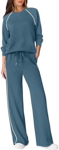 Sampeel Women 2 Piece Lounge Sets Sweatsuit Fall Outfits Matching Wide Leg pants Set Tracksuit Tr... | Amazon (US)