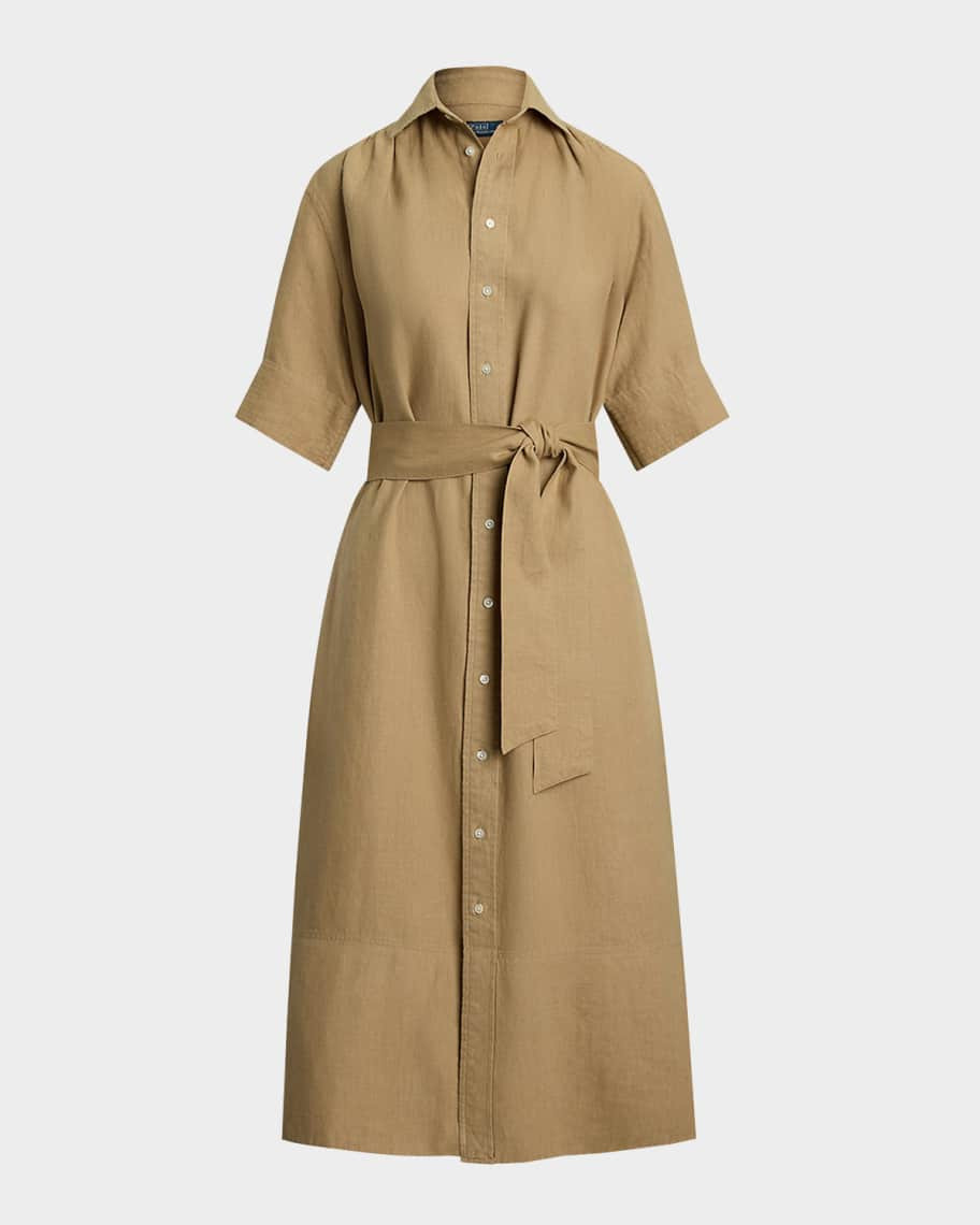 Polo Ralph Lauren Belted Linen Shirtdress | Neiman Marcus