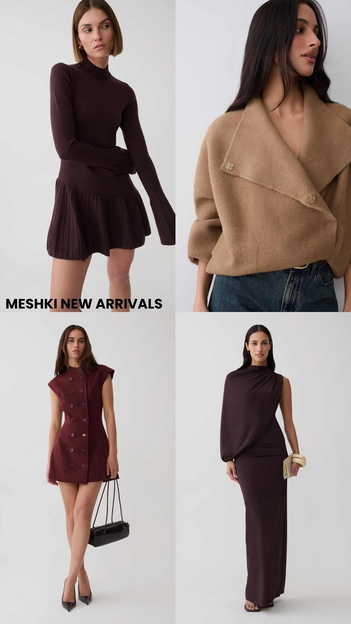 [10/5/26] @Meshki US new arrivals we love |

fall fashion, fall outfit ideas, capsule wardrobe, elevated basics, neutral outfits, knit sweater, wide-leg jeans, denim outfit, midi dress, date night outfit, workwear style, everyday style, fall wardrobe refresh