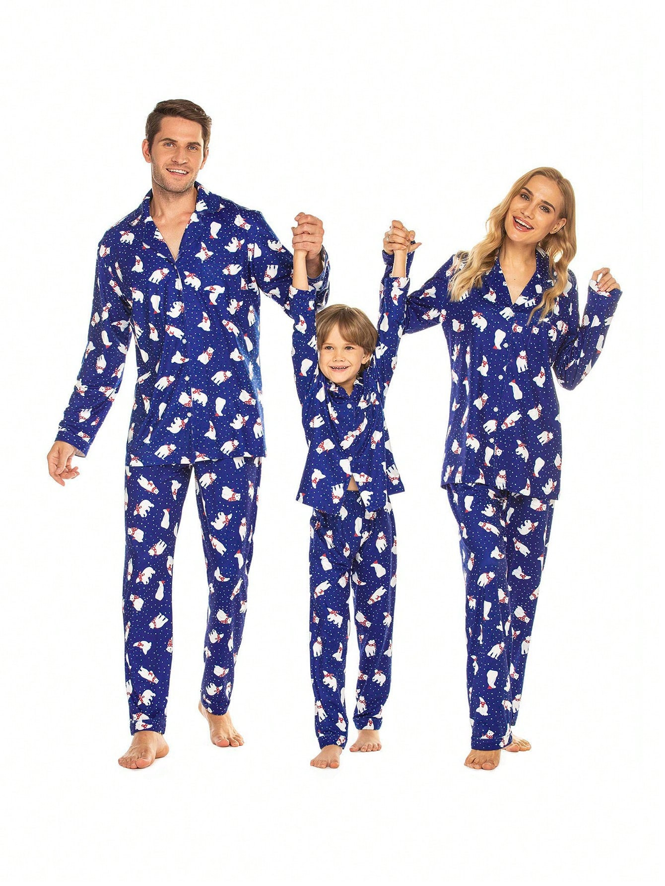 Conjunto De 2 Piezas De Pijamas A Juego Para Padres E Hijos, Con Estampado De Oso Polar Para Niñ... | SHEIN