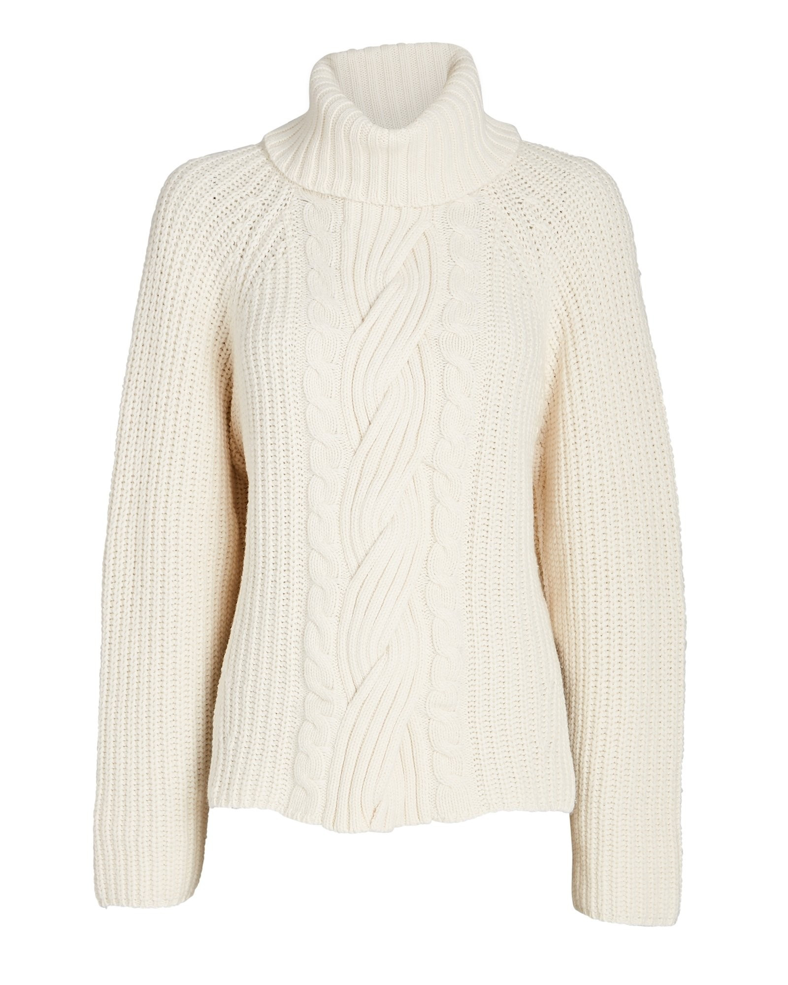 Jonathan Simkhai Hadley Cut-Out Cable Knit Sweater, White S | INTERMIX
