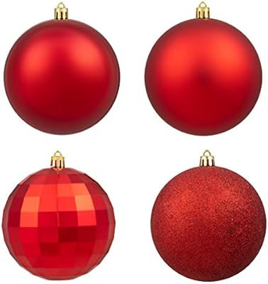 Christmas Ball Ornaments Red Giant Shatterproof Plastic Decorative Hanging Mercury Ball for Holi... | Amazon (US)