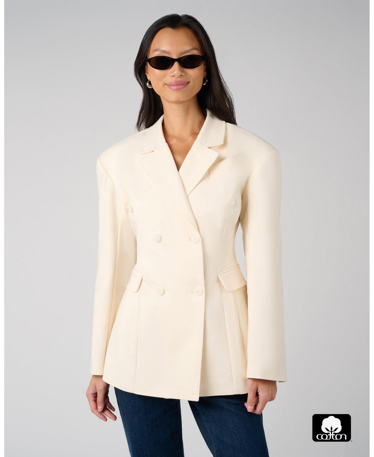 WeWoreWhat Women's Double Breasted Cinched Waist Blazer. - Ivory | Macy's