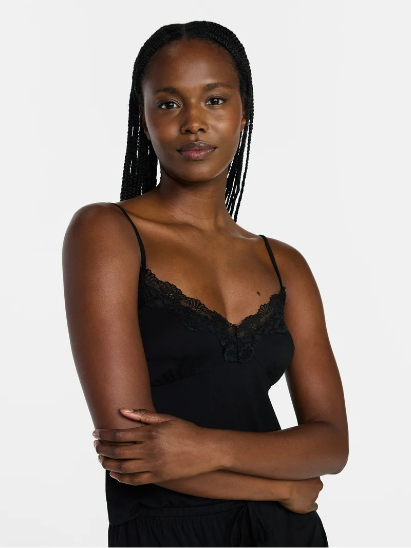 Joyspun Women’s Sleep Modal Cami Top and Shorts Set, Size XS-3X | Walmart (US)